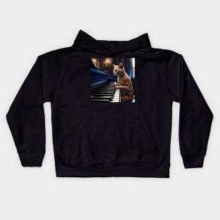 A Feline Blues Piano Player Sensation: Ramsey's Rise To Stardom Kids Hoodie